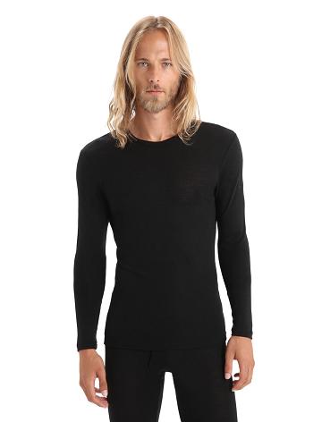 Base Layers Icebreaker Merino 175 Everyday Long Sleeve Crewe Thermal Top Homme Noir | FR 1376KORI